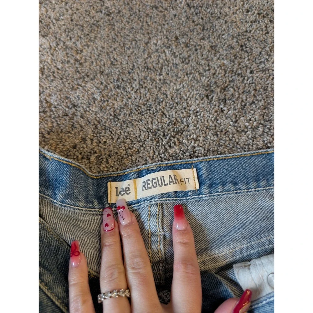 Lee Vintage Regular Fit Denim Cutoff Shorts Light Wash High Rise Blue 36 Waist - Picture 6 of 6